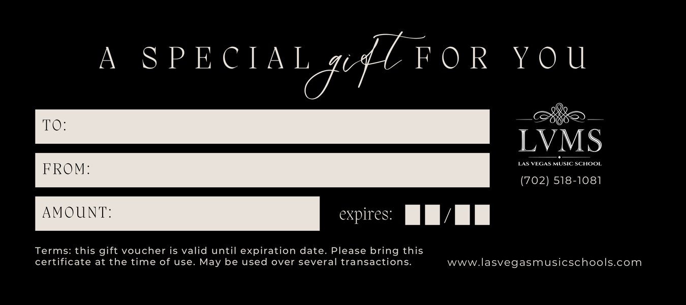 Las Vegas Music School gift certificate: A special gift for you